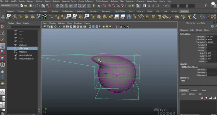 Mayaのラティスデフォーマーの基本的な使い方が分かるチュートリアル動画 3dcg最新情報サイト Modeling Happy