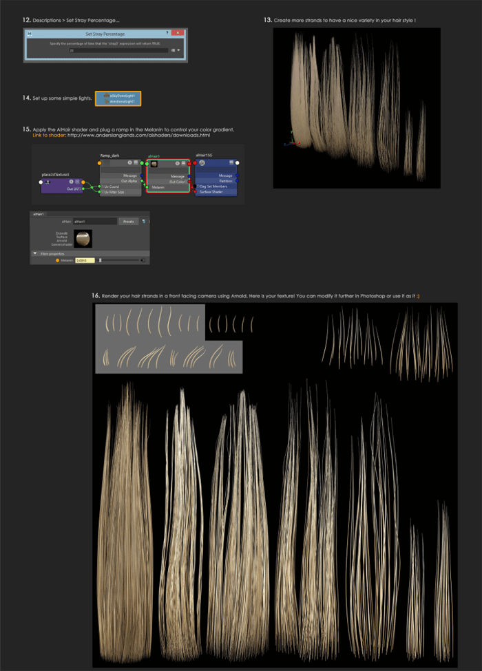 Mayaを使いリアルな髪の毛をテクスチャで作る方法 3dcg最新情報サイト Modeling Happy