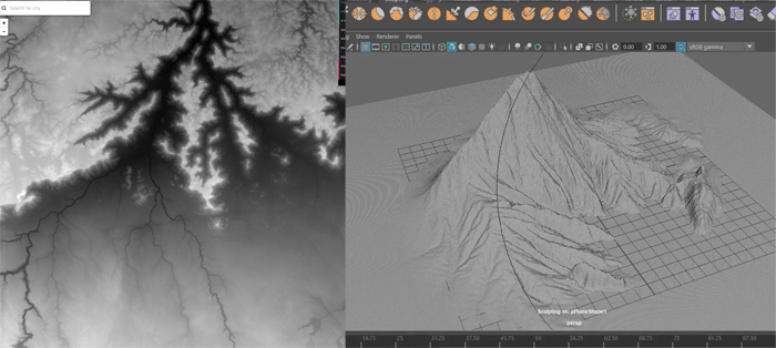 リアルな地形データの白黒画像を取得して簡単にmayaで山を作る方法です 3dcg最新情報サイト Modeling Happy