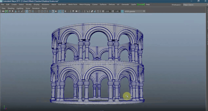 初心者向け 柱のある丸く曲線のある建物をmayaでモデリングするチュートリアル動画 3dcg最新情報サイト Modeling Happy