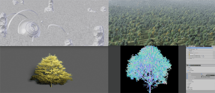 ブレンダーで作った木をテクスチャにして大量に配置した板ポリから森を作るチュートリアル動画 3dcg最新情報サイト Modeling Happy