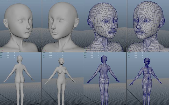 自主制作女性キャラをmayaでモデリング中 3dcg最新情報サイト Modeling Happy