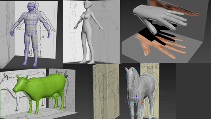 男性 女性 手 牛 馬の3dsmaxのローポリ素材がダウンロードできます 3dcg最新情報サイト Modeling Happy