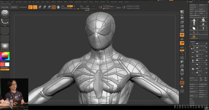 Ps4スパイダーマンのキャラクターはzbrushでどう作られたのか Pixologicの講演動画が公開されています 3dcg最新情報サイト Modeling Happy