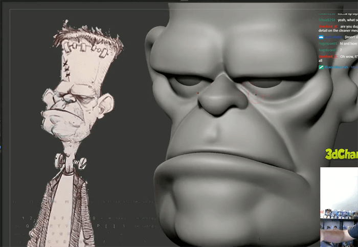 Zbrushでフランケンシュタインのキャラクターを球体から２時間でモデリングするチュートリアル動画が公開されています 3dcg最新情報サイト Modeling Happy