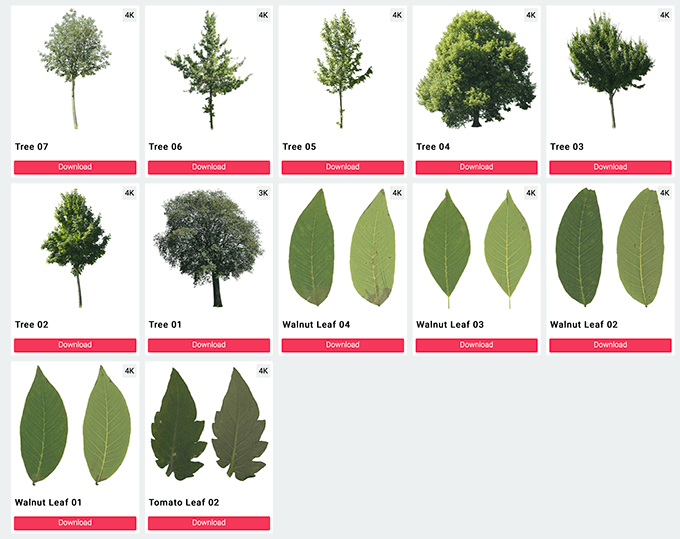 2k 4kサイズの無料で使える葉っぱや木のテクスチャがダウンロードできるサイト Cgbookcase Com 3dcg最新情報サイト Modeling Happy