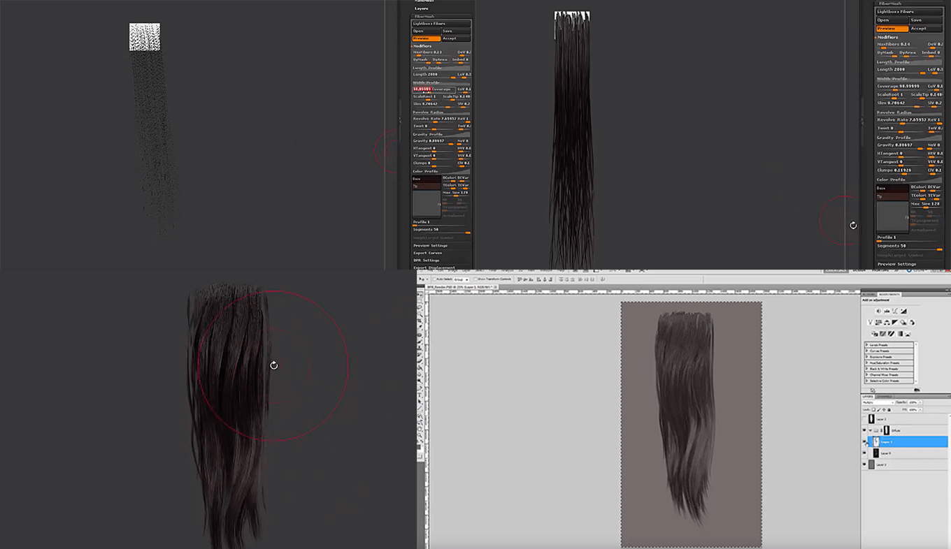 Zbrushとフォトショップを使って髪の毛テクスチャーを作る方法 3dcg最新情報サイト Modeling Happy