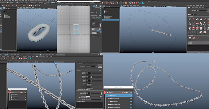 Mayaでmash機能を使ってカーブの移動に連動したり形を変えれるプロシージャルチェーンの作り方 3dcg最新情報サイト Modeling Happy