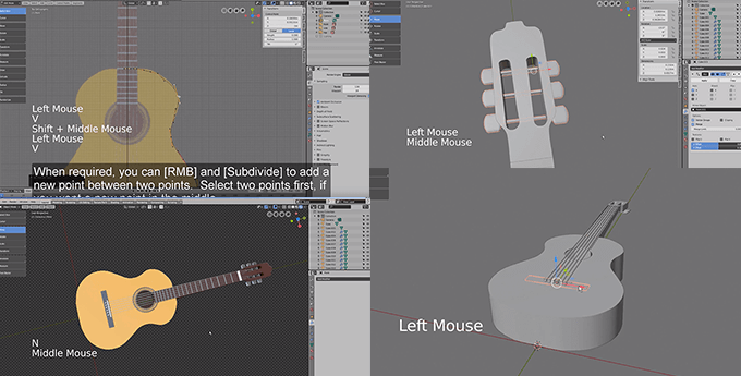 ブレンダー初心者用 １から50分で簡単なギターをモデリングするチュートリアル動画 3dcg最新情報サイト Modeling Happy