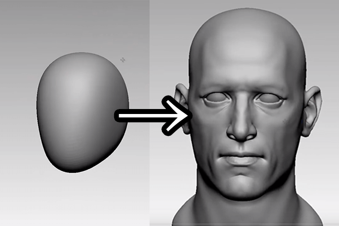 手順を追えば同じモデルが作れるかも Zbrushで球体から男性のリアルな顔を作りチュートリアル動画 3dcg最新情報サイト Modeling Happy