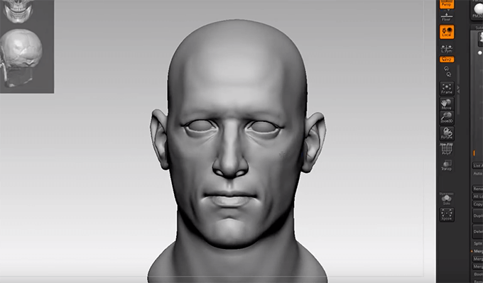 手順を追えば同じモデルが作れるかも Zbrushで球体から男性のリアルな顔を作りチュートリアル動画 3dcg最新情報サイト Modeling Happy