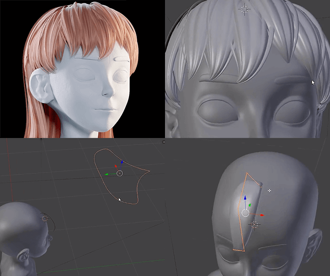 こんなに早く髪の毛が作れるとは ブレンダーのnurbsカーブで髪の毛を作り上げるチュートリアル動画 3dcg最新情報サイト Modeling Happy