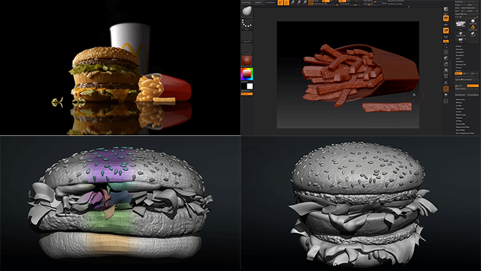 マクドナルドの広告で作られたハンバーガーの3dcgメイキング映像 3dcg最新情報サイト Modeling Happy