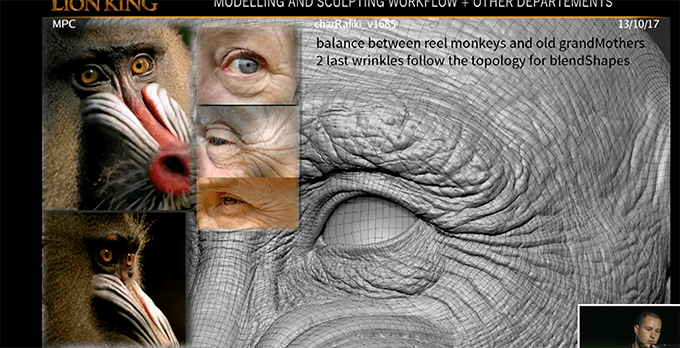 鼻に8kテクスチャ 映画ライオンキングでzbrushを使ったメイキングセミナー映像が公開されています 3dcg最新情報サイト Modeling Happy