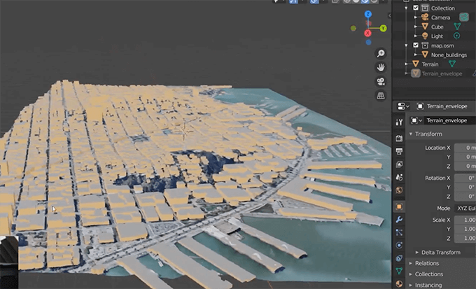 凄い ブレンダーのアドオン Open Streetmap And Terrain For Blender で マップを読み込み綺麗な街並みを作り上げるチュートリアル動画 3dcg最新情報サイト Modeling Happy