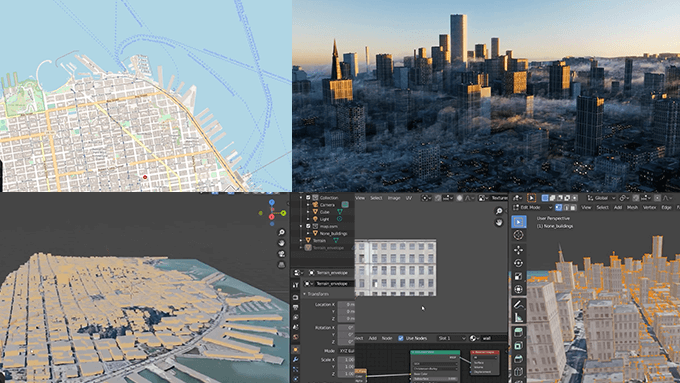 凄い ブレンダーのアドオン Open Streetmap And Terrain For Blender で マップを読み込み綺麗な街並みを作り上げるチュートリアル動画 3dcg最新情報サイト Modeling Happy