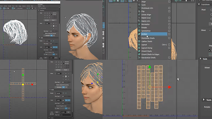 Maya 髪の毛のuv展開を短時間で正方形に綺麗に展開する方法 3dcg最新情報サイト Modeling Happy