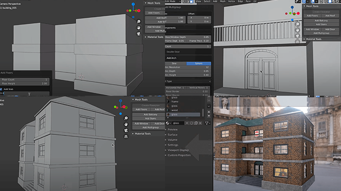 Building Tools Blenderのパラメーター調整で建物を簡単に作れる無料アドオン 3dcg最新情報サイト Modeling Happy