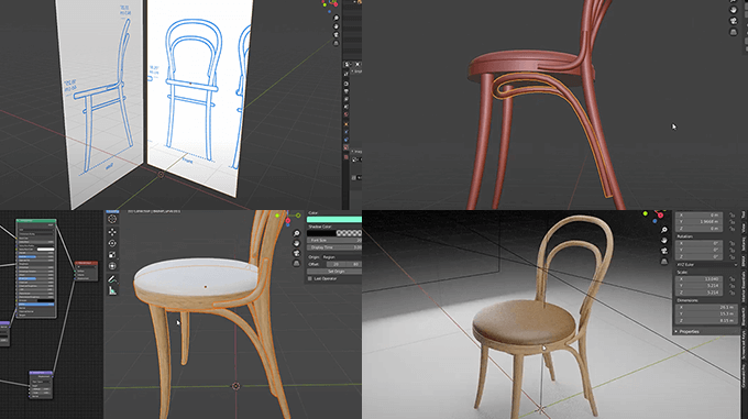 Blender初心者用 １からモデリング Uv展開 テクスチャを張ってリアルな椅子を作るチュートリアル動画 3dcg最新情報サイト Modeling Happy