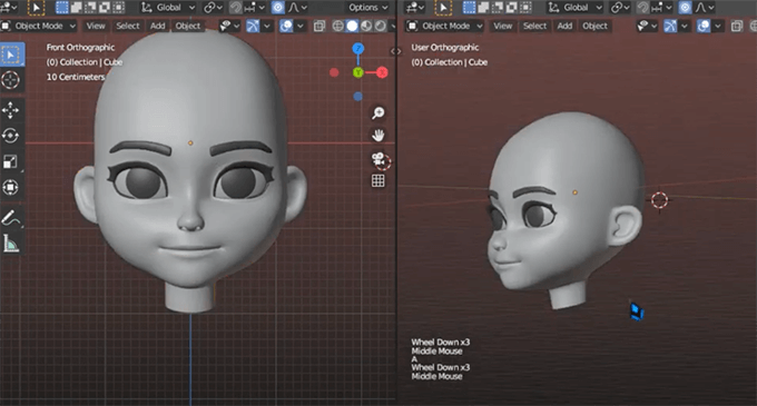 Blenderで球体からピクサーキャラクターのような女の子の顔をつくるチュートリアル動画 3dcg最新情報サイト Modeling Happy