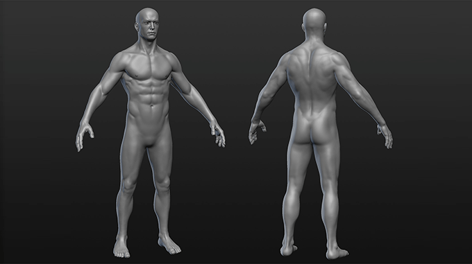 筋肉質でリアルな男性キャラクターのzbrushファイルを無料ダウンロード出来ます 3dcg最新情報サイト Modeling Happy