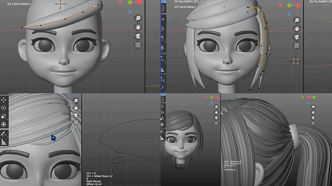 Blenderでピクサーキャラクターのような可愛い女の子に髪の毛を作成する動画 3dcg最新情報サイト Modeling Happy