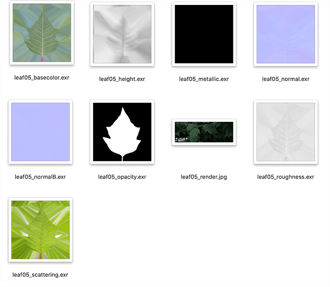 葉っぱを3dスキャンして作られた高品質な9種類の無料pbrテクスチャ 3dcg最新情報サイト Modeling Happy