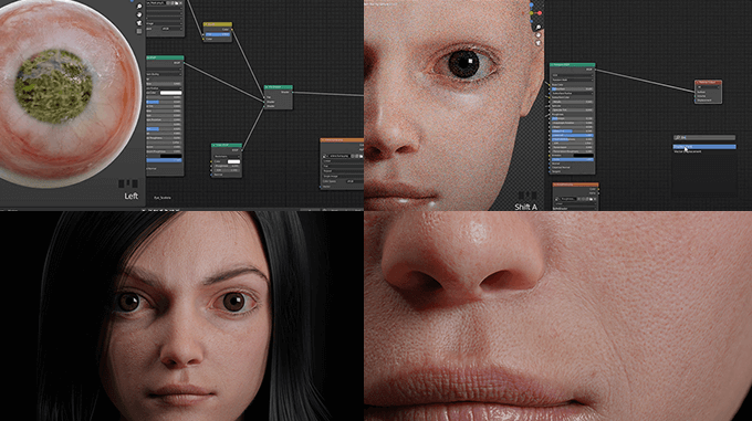 Blenderでリアルなスキンシェーダーを設定するチュートリアル動画 - MODELING HAPPY