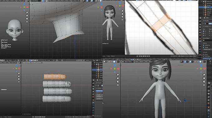 Blenderでピクサーキャラクターのような可愛い女の子の体を作るチュートリアル動画 3dcg最新情報サイト Modeling Happy