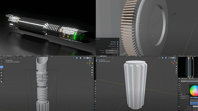 Blenderでライトセーバーをモデリングして質感をつける57分のチュートリアル動画 3dcg最新情報サイト Modeling Happy