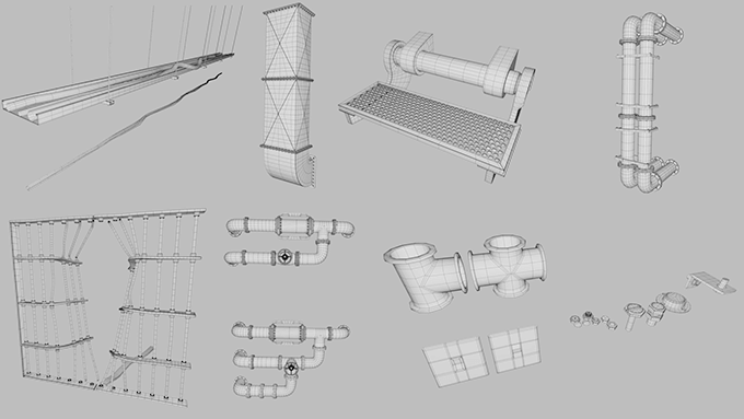 Hard Surface Kitbash Set V1 Free 無料で使えてuvも付いてるパイプやケーブルなどのモデル 3dcg最新情報サイト Modeling Happy