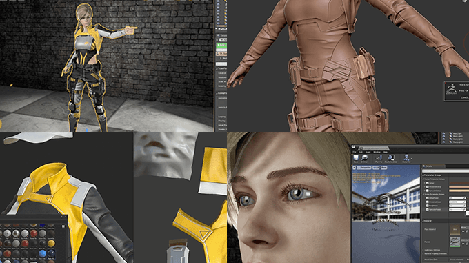 Creating A Game Ready Scifi Soldier For Unreal Engine 4 ゲーム用女性キャラクターを75時間かけて作成するチュートリアル動画が販売開始 3dcg最新情報サイト Modeling Happy