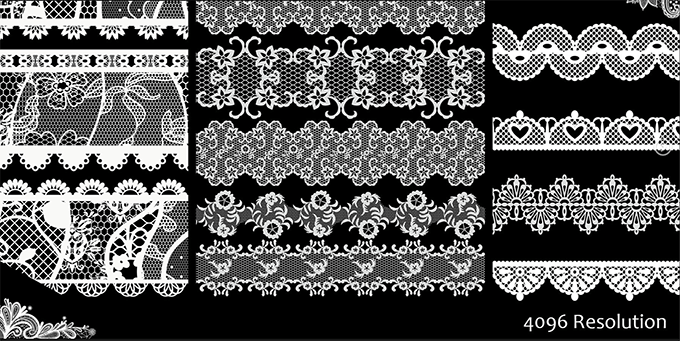 シームレスに繋がるレースのパターン素材50種類 28種類セット 3dcg最新情報サイト Modeling Happy