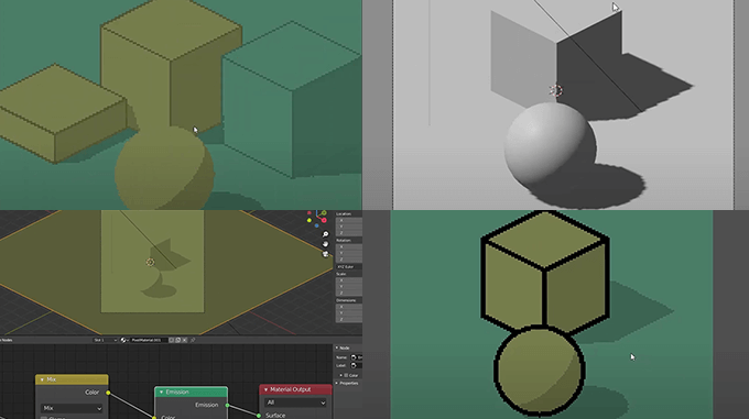 Blenderでピクセルアート風にレンダリングするチュートリアル動画 サンプルデータあります 3dcg最新情報サイト Modeling Happy