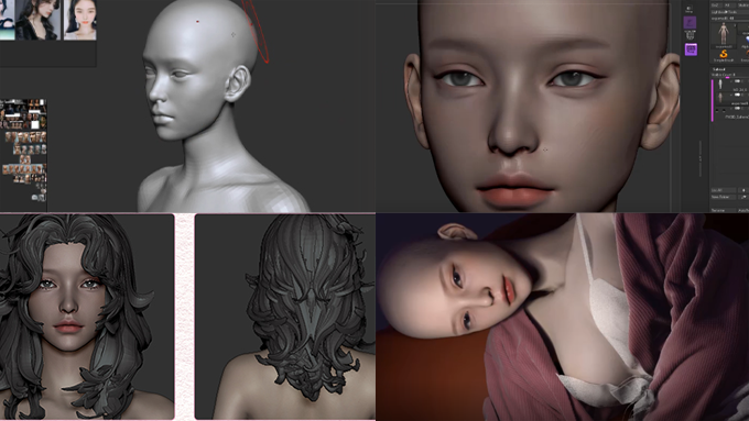 3dsmax Zbrush フォトショップなどを使って1から44時間掛けてゲーム用モデルの女性キャラクターを作成するチュートリアル動画が販売開始 3dcg最新情報サイト Modeling Happy