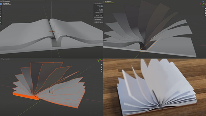 Blenderで１からパラパと本がめくれるアニメーションを作るチュートリアル動画 3dcg最新情報サイト Modeling Happy