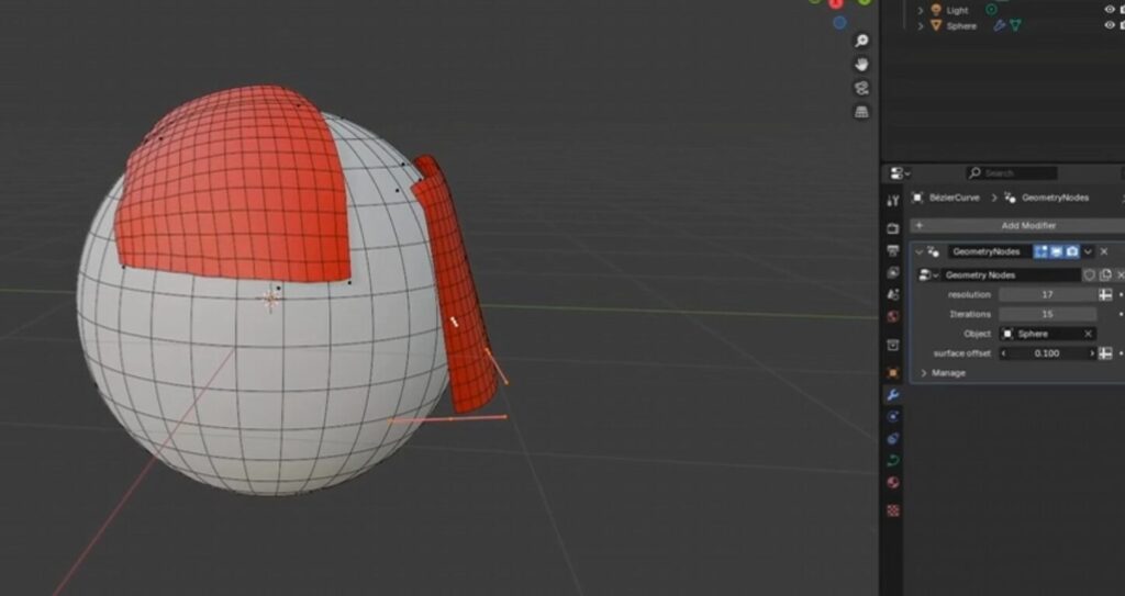 Blender interpolate モデルに沿って2つのカーブを描く事で面が張られるBlender用ジオメトリーノードデータ • 3DCG ...